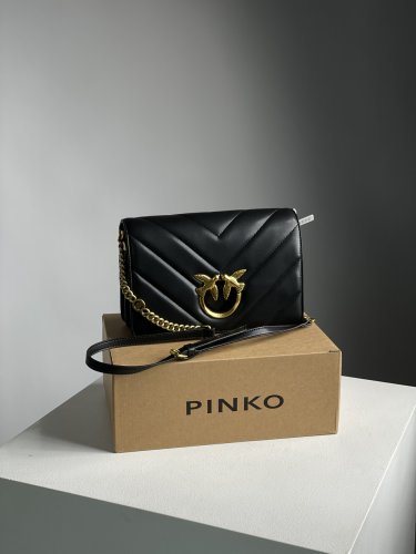 Pinko Large Love Bag Click Big Chevron Black - SvitStyle