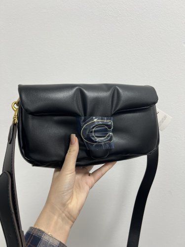 ???? Coach Pillow Tabby 26 Leather Shoulder Bag Black - SvitStyle