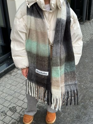 Шарф Acne Studio Mohair Checked Scarf Taupe Green Black - 8633576 - SvitStyle