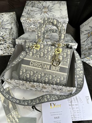 Сумка Christian Dior Medium Lady D-Lite Bag Grey - 8633578 - SvitStyle