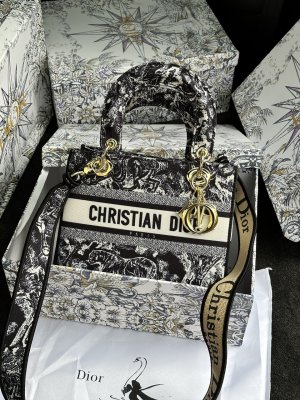 Сумка Christian Dior Medium Lady D-Lite Bag Black Tiger - 8633579 - SvitStyle