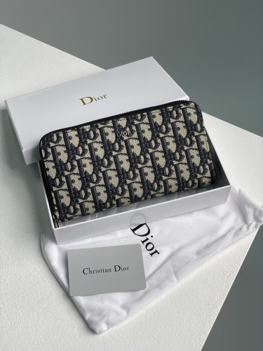 Гаманець Christian Dior 30 Montaigne Wallet Blue Oblique Jacquard - SvitStyle