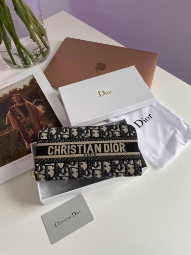 Гаманець Christian Dior Wallet Blue Oblique Jacquard Blue - SvitStyle