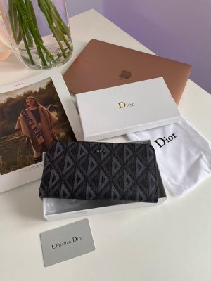 Гаманець Christian Dior Zipped Long Wallet Grey Diamond Canvas - 8633651 - SvitStyle