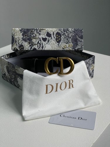 Ремінь Dior Saddle Belt Black Ultrasmooth Calfskin Gold - SvitStyle