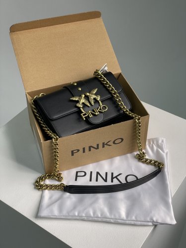 ???? Pinko Mini Love Bag One Simply Black/Gold - SvitStyle