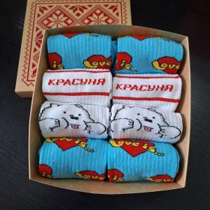 Бокс (8 пар) шкарпеток 36-41 у подарунковій коробці - 8633725 - SvitStyle