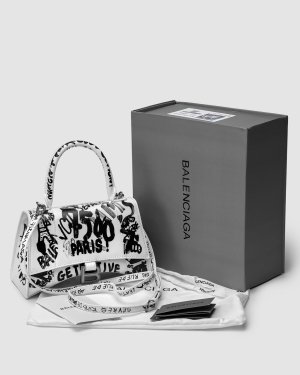 Сумка Balenciaga Hourglass Small Handbag Graffiti in Black - 8633976 - SvitStyle