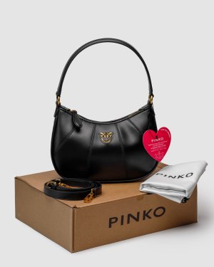 Сумка Pinko Hobo Bag Fine Grain Cow Leather Black - 8633980 - SvitStyle