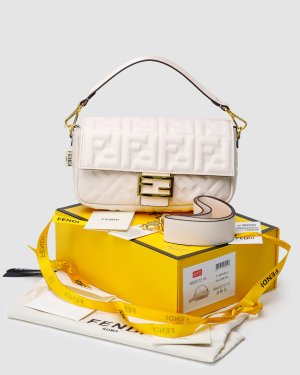 Сумка Fendi Baguette Cream Leather Bag - 8633994 - SvitStyle