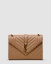 ???? Saint Laurent Envelope Medium In Quilted Leather Beige (1)