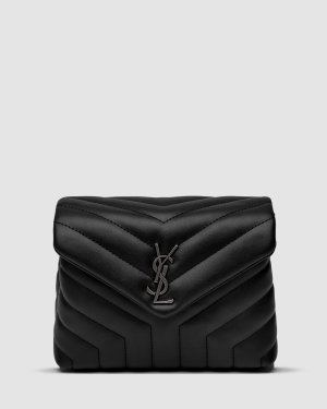 ???? Saint Laurent Toy LouLou In Quilted Leather Black/Silver - 8634009 - SvitStyle