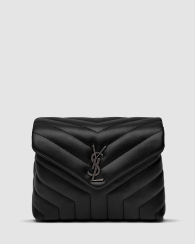 ???? Saint Laurent Toy LouLou In Quilted Leather Black/Silver - SvitStyle