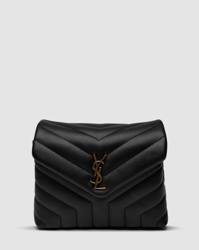 ???? Saint Laurent Toy LouLou In Quilted Leather Black/Gold - SvitStyle