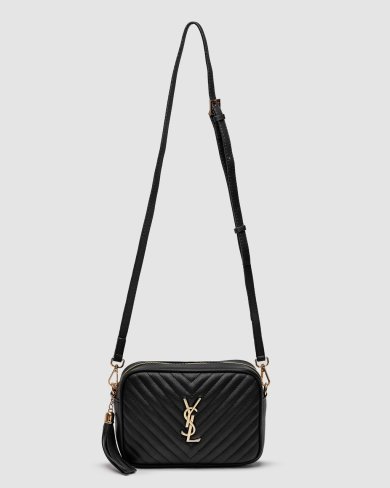 Saint Laurent Lou Quilted Camera Bag Black/Gold - SvitStyle