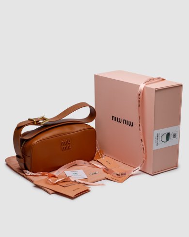 Сумка MiuMiu Nappa Leather Shoulder Bag Brown - SvitStyle