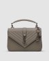 ???? Saint Laurent College Medium in Quilted Leather Grey (1)