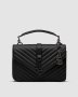 ???? Saint Laurent College Medium in Quilted Leather Black/Silver (1)