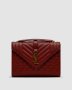 ???? Yves Saint Laurent Envelope Medium In Quilted Grain De Poudre Embossed Leather Burgundy (1)