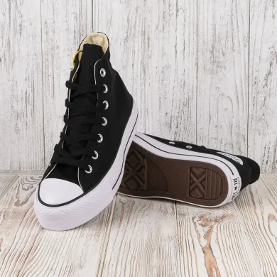 Кеди на платформі чорно-білі Converse All Star Lift Hi (рр 36-40) - SvitStyle