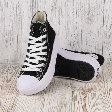 Кеди на платформі чорно-білі Converse Chuck Taylor All Star Move Platform (рр 36-40) - SvitStyle