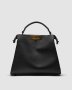 Fendi Black Leather Large Iconic Essentially Peekaboo Top Handle Bag (1)