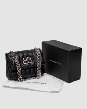 Сумка Balenciaga Monaco Mini Chain Bag Black Silver - 8634685 - SvitStyle