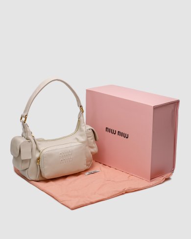 Сумка Miu Miu Nappa Leather Pocket Bag Cream - SvitStyle