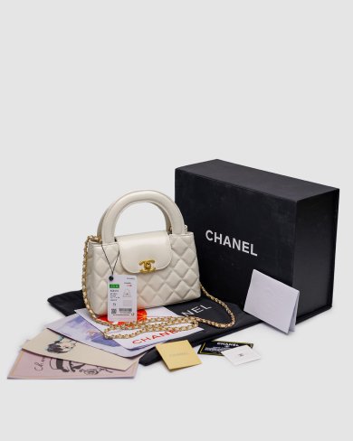 Сумка Chanel Kelly Bag Shiny Aged Calfskin Cream & Gold Hardware - SvitStyle