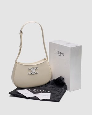 Сумка Celine Medium Tilly Bag in Shiny Calfskin Cream - 8634733 - SvitStyle