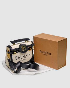 Сумка Balmain B-Buzz 23 Cream Black - 8634742 - SvitStyle