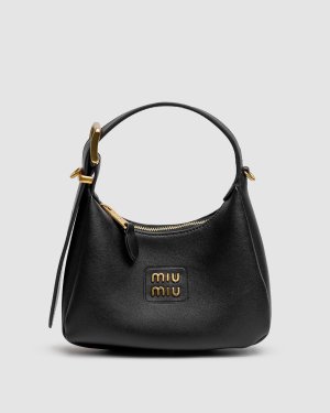 ???? Miu Miu Leather Hobo Bag Black - 8634753 - SvitStyle