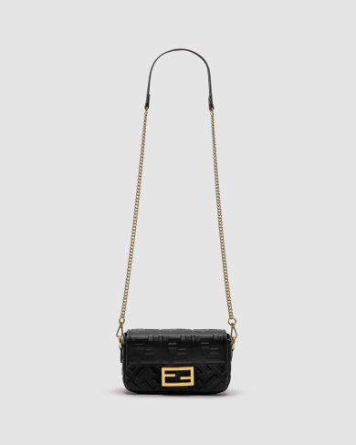 ???? Fendi Baguette Mini Black Leather Bag - SvitStyle