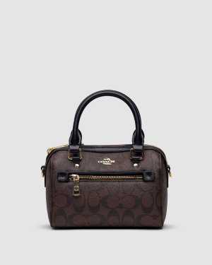 ???? Coach Rowan Satchel Zip In Signature Canvas Brown - 8634830 - SvitStyle