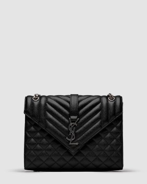 ???? Saint Laurent Envelope Medium In Quilted Leather Silver - 8634947 - SvitStyle