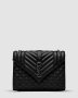 ???? Saint Laurent Envelope Medium In Quilted Leather Silver (1)