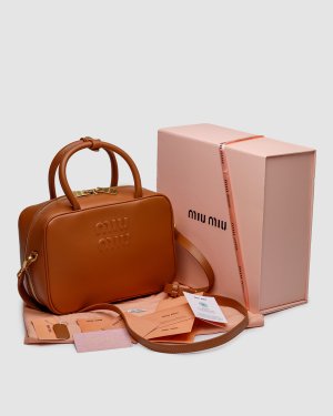 Сумка MiuMiu Leather Top-Handle Bag Brown - 8634951 - SvitStyle