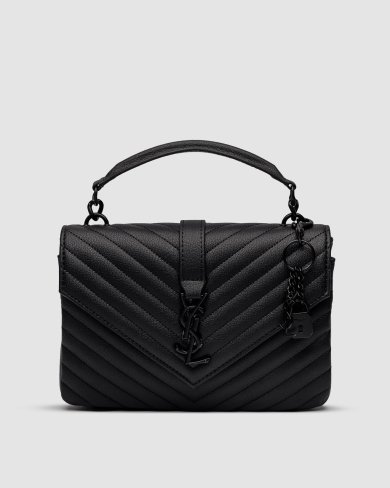 ???? Saint Laurent College Medium in Quilted Leather Black/Black - SvitStyle