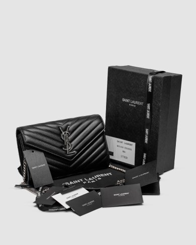 Сумка YSL Cassandre Matelasse Chain Wallet In Grain De Poudre Embossed Leather - SvitStyle