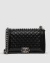 ???? Chanel Medium Boy Black/Silver Caviar RHW (1)