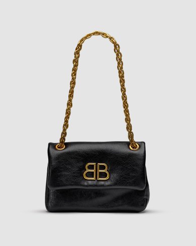 ???? Balenciaga Monaco Mini Chain Bag Black/Gold - SvitStyle