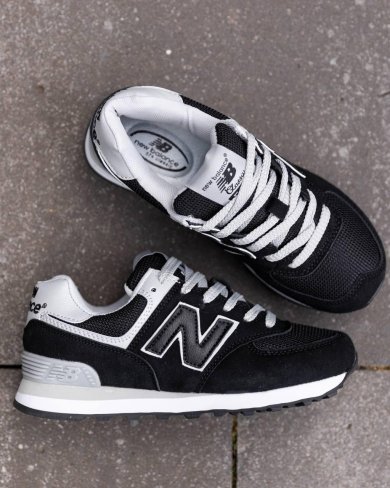 Кросівки New Balance 574 Black White (рр 36-41) - SvitStyle