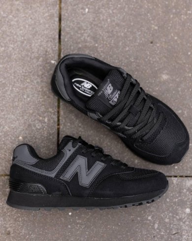 Кросівки New Balance 574 Total Black (рр 36-41) - SvitStyle