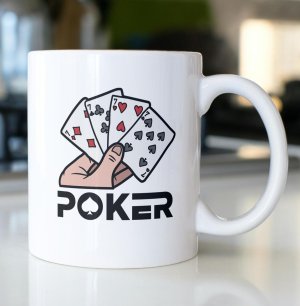 Кружка керамічна Poker 330 мл Біла - 8635087 - SvitStyle