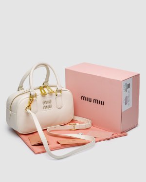 Сумка MiuMiu Arcadie Leather Bag Cream - 8642214 - SvitStyle