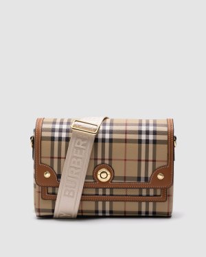 ???? Burberry Leather Vintage Check Note Cross-Body Bag - SvitStyle