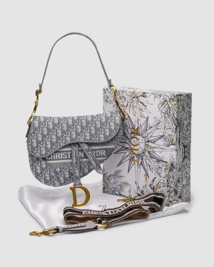 Сумка Saddle Bag with Strap Grey Dior Oblique Jacquard - 8642562 - SvitStyle