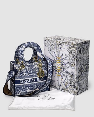 Сумка Medium Lady D-Lite Bag Blue White - 8642689 - SvitStyle