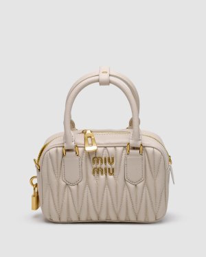 ???? Miu Miu Arcadie Matelassé Nappa Leather Bag Cream - 8642708 - SvitStyle