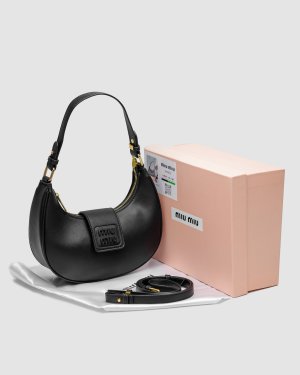 Сумка Leather Hobo Bag Black Black - 8642719 - SvitStyle